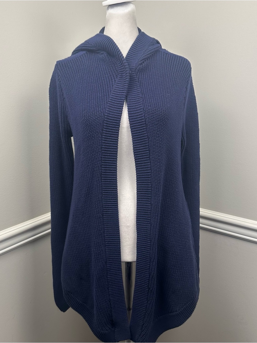 Ivivva Navy Blue Hooded Open-Front Knit Cardigan 14